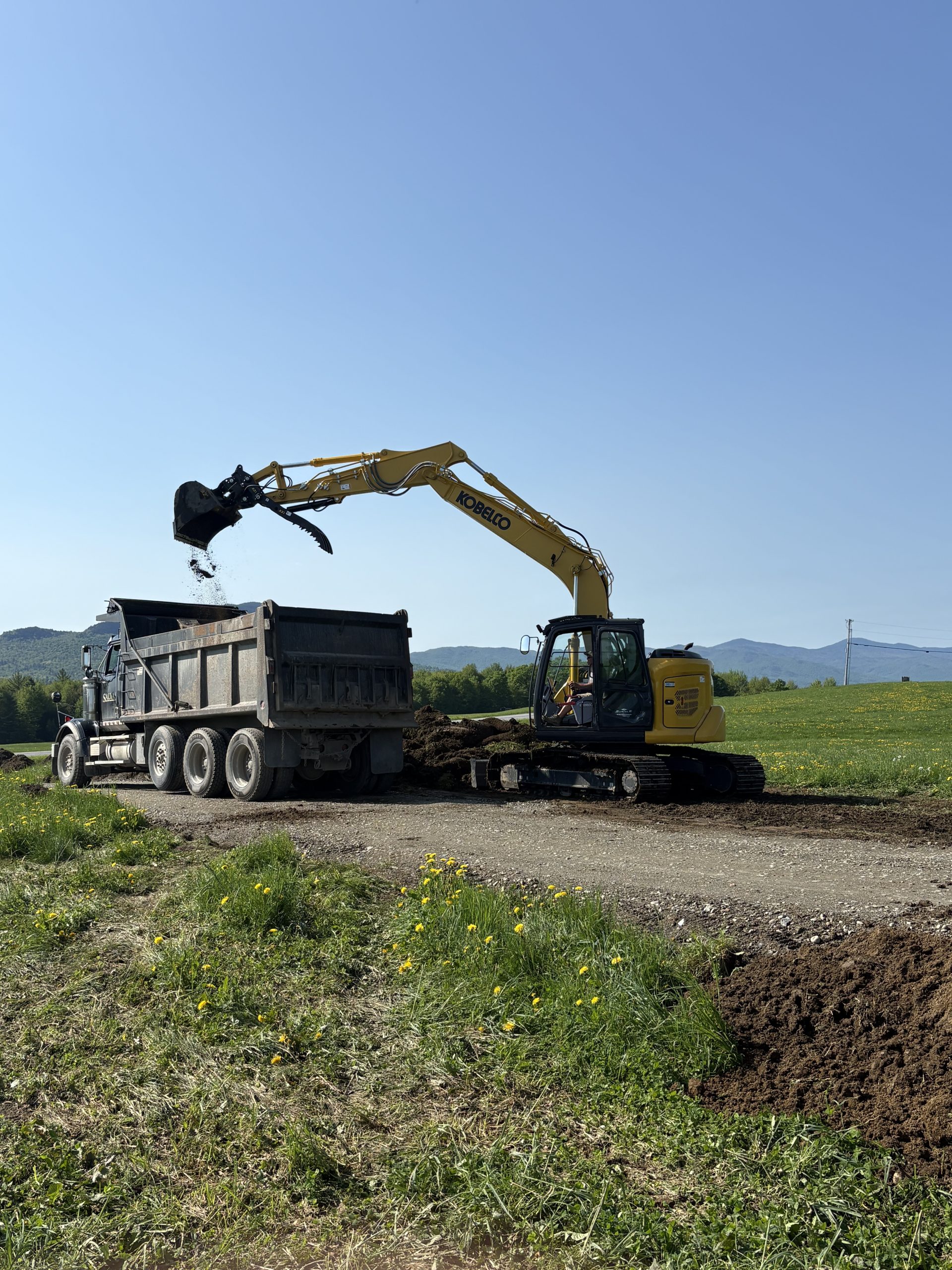 Large excavator used to move land